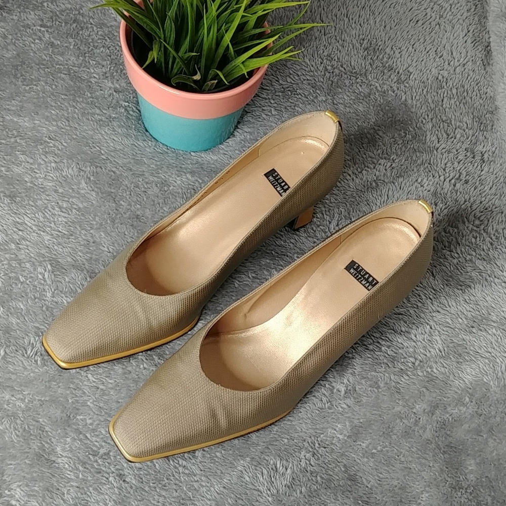 Stuart Weitzman Chunky Heels Slip Ons